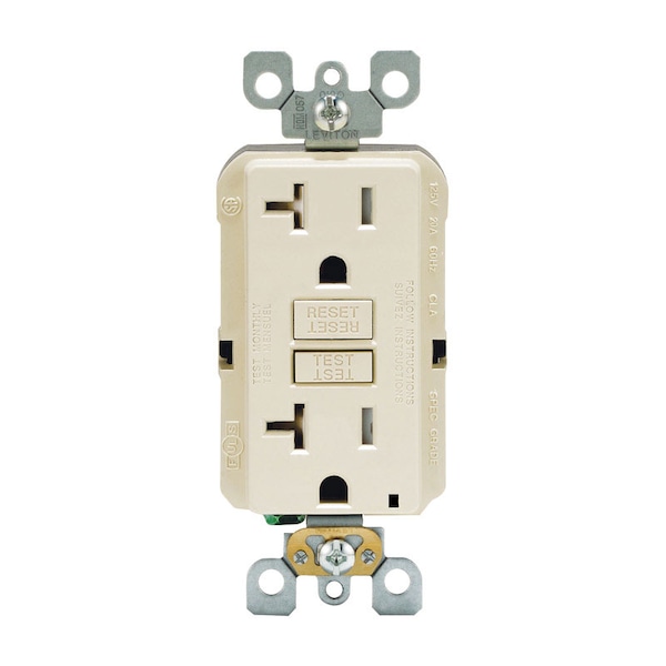 Leviton Leviton SmartlockPro 20 amps 125 V Duplex Light Almond GFCI Outlet 5-20R 1 pk GFTR2-0KT - main